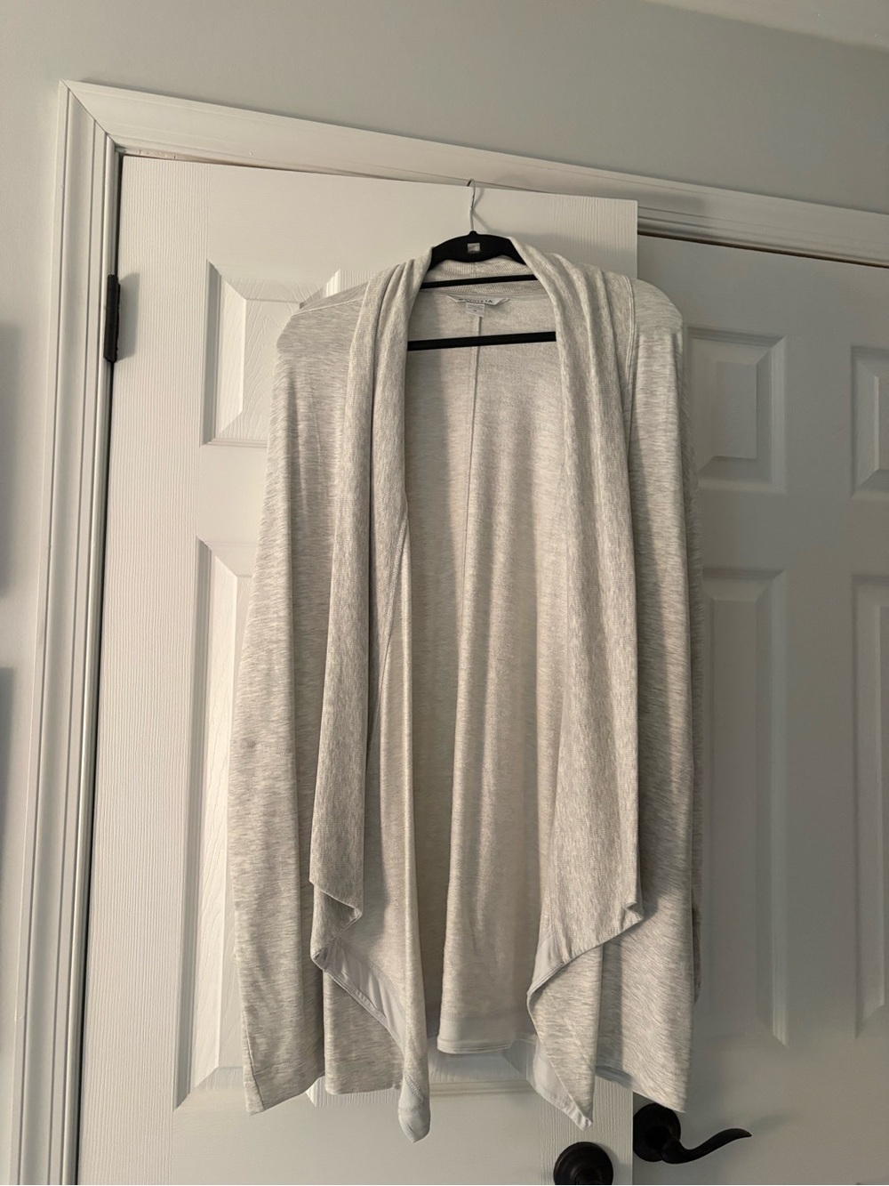 Athleta Heather Light Gray Open-Front Draped Cardigan Pranayama Wrap